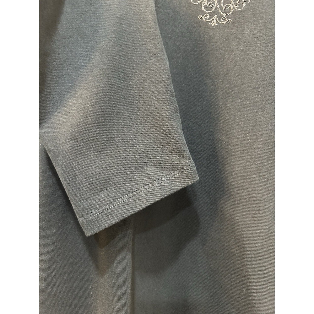 Lauren Ralph Lauren Jeweled Monogram Blouse Sz L Plaid Statement Hem Academia - Picture 5 of 10